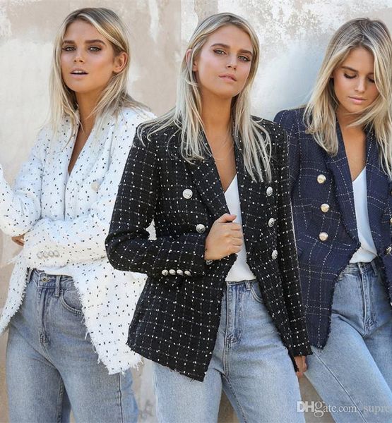 womens designer plaid printed blazer luxury womnens lapel neck jacket female slim suit with double breasted, White;black
womens designer plaid printed blazer luxury womnens lapel neck jacket female slim suit with double breasted, White;black