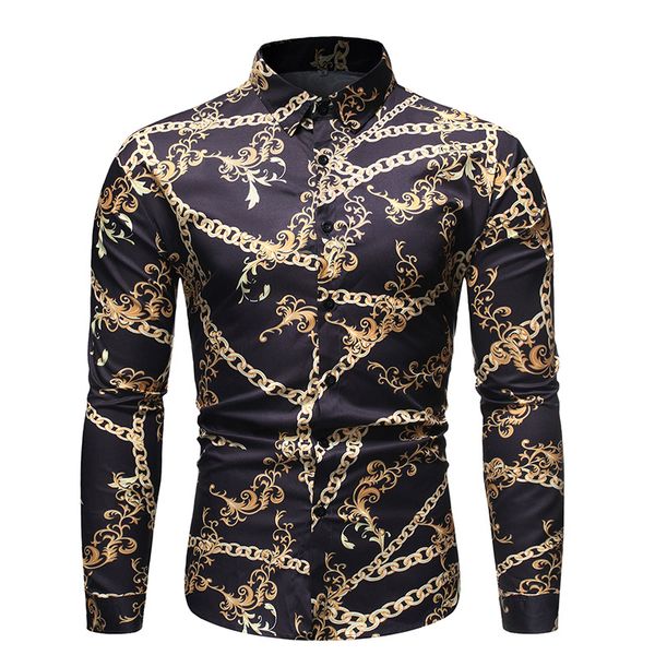 slim fit men shirt casual printed floral long sleeve button blouse cloth brand turn-down collar male shirt camisas masculina, White;black
slim fit men shirt casual printed floral long sleeve button blouse cloth brand turn-down collar male shirt camisas masculina, White;black