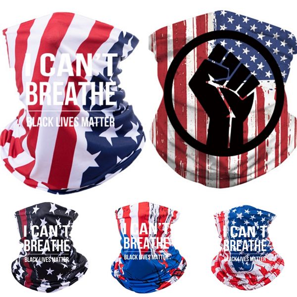 

i cant breathe shipping american flag print masks magic scarves head band outdoor neck face mask sport fishing cycling hunting bandana #1784, Blue;black