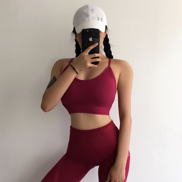 yoga outfits hg seamless set women fitness clothing sportswear woman gym leggings padded push-up strappy sports bra 2 pcs suits, White;red
yoga outfits hg seamless set women fitness clothing sportswear woman gym leggings padded push-up strappy sports bra 2 pcs suits, White;red