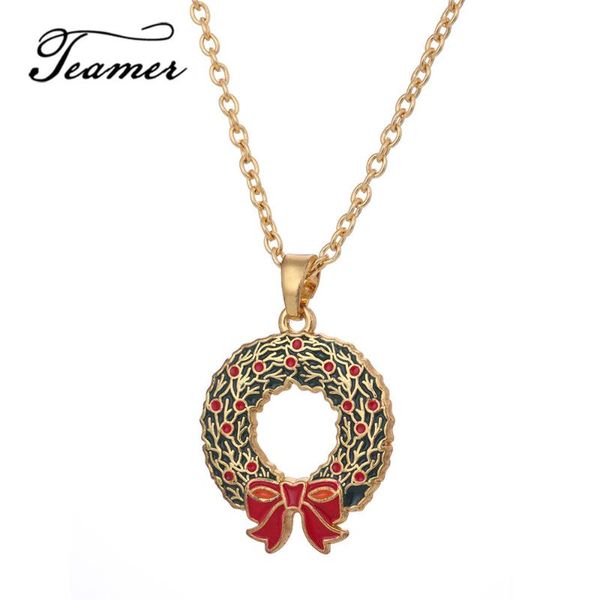 teamer christmas wreath decorative necklace enamel pendant necklaces adjustable link chain christmas series jewelry gifts, Silver
teamer christmas wreath decorative necklace enamel pendant necklaces adjustable link chain christmas series jewelry gifts, Silver
