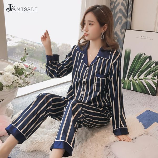 jrmissli women comfortable pyjamas plus size striped long sleeve casual homewear autumn pajama sets silk satin sleepwear suit, Blue;gray
jrmissli women comfortable pyjamas plus size striped long sleeve casual homewear autumn pajama sets silk satin sleepwear suit, Blue;gray