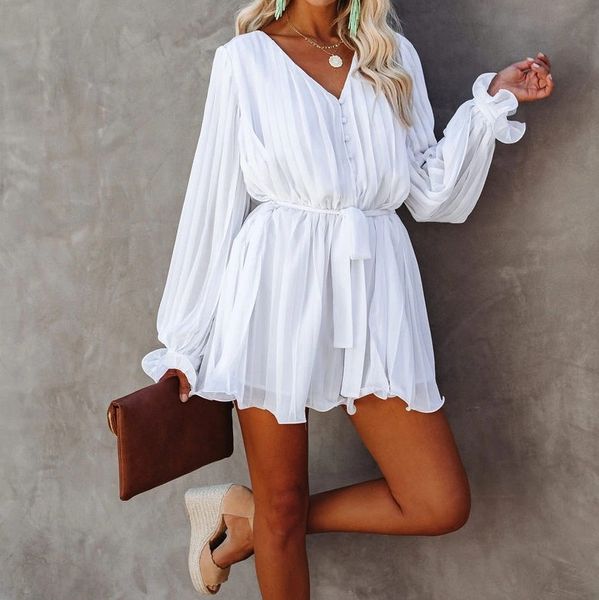 2020 chiffon bikini cover-ups v-neck self belted summer dress white tunic women beach wear swim suit cover up sarongs a396, White;black 
2020 chiffon bikini cover-ups v-neck self belted summer dress white tunic women beach wear swim suit cover up sarongs a396, White;black