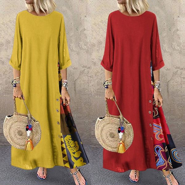 one piece patchwork floral plaid print elegant leisure holiday dress plus size loose button long dress, Black;gray
one piece patchwork floral plaid print elegant leisure holiday dress plus size loose button long dress, Black;gray