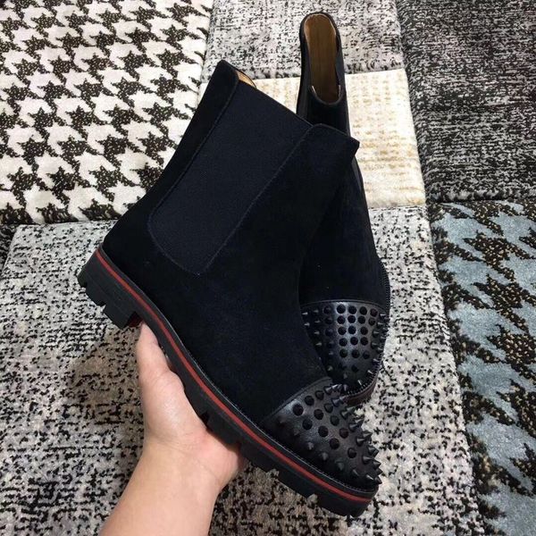 famous designer melon men's ankle boots black suede leather rubber lug sole red bottom boots winter booties perfect party wedding
famous designer melon men's ankle boots black suede leather rubber lug sole red bottom boots winter booties perfect party wedding