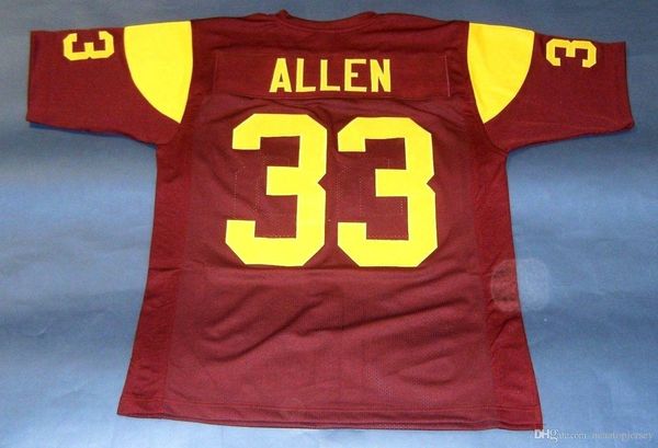 

retro #33 marcus allen custom usc trojans jersey heisman wine red mens stitching college size s-5xl football jerseys ncaa, Black;red