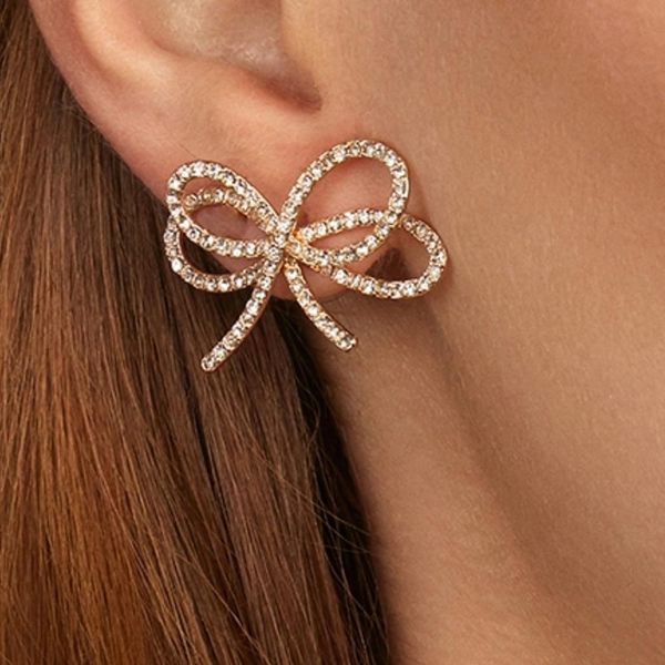 miwens bright pavé crystal drop earrings for women romantic double bow brincos oversized maxi gold statement jewelry gift, Silver
miwens bright pavé crystal drop earrings for women romantic double bow brincos oversized maxi gold statement jewelry gift, Silver
