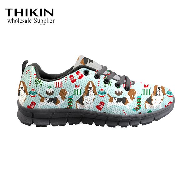thikin basset hound dog christmas pattern sneakers women flats comfortable air mesh ladies light walking shoes for girls lace-up, Black
thikin basset hound dog christmas pattern sneakers women flats comfortable air mesh ladies light walking shoes for girls lace-up, Black