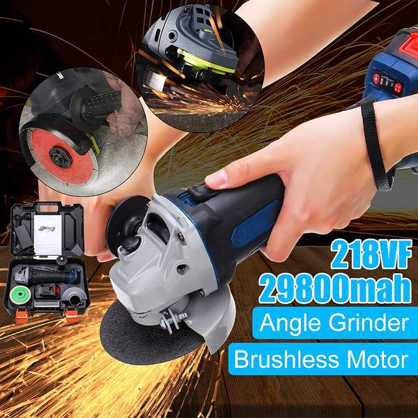 218vf 29800mah rechargeable cordless brushless electric angle grinder with 5pcs polishing ginding cutting disc for woodworking
218vf 29800mah rechargeable cordless brushless electric angle grinder with 5pcs polishing ginding cutting disc for woodworking