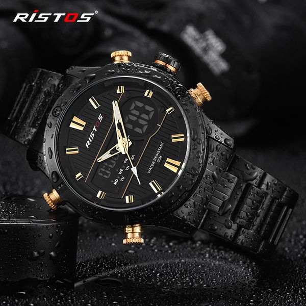 ristos chronograph multifunction men sports watches stainless steel male watch casual man clock relojes masculino 9360, Slivery;brown
ristos chronograph multifunction men sports watches stainless steel male watch casual man clock relojes masculino 9360, Slivery;brown