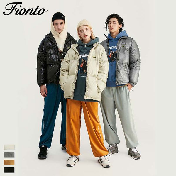 fionto men's 2019 winter new tide brand simple solid color collar loose plus thick warm men's down jacket jacket, Black
fionto men's 2019 winter new tide brand simple solid color collar loose plus thick warm men's down jacket jacket, Black