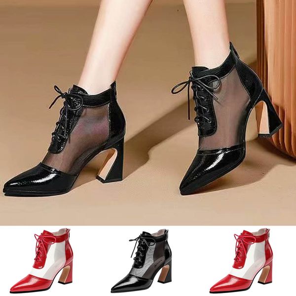 muqgew women's boots leisure fashion solid color boots pointed toe lace-up hoof high heel shoes botki damskie 2019 new, Black
muqgew women's boots leisure fashion solid color boots pointed toe lace-up hoof high heel shoes botki damskie 2019 new, Black