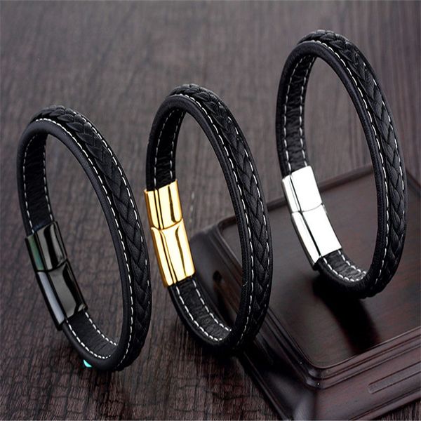 classic 19,21,23cm size choose genuine leather stainless steel magnetic buckle men women leather bracelet fashion charm bracelet, White
classic 19,21,23cm size choose genuine leather stainless steel magnetic buckle men women leather bracelet fashion charm bracelet, White
