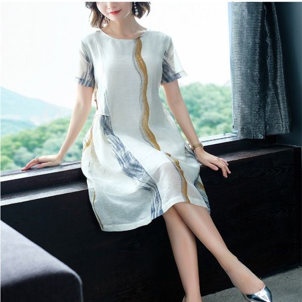 new chiffon silk vintage plus size women casual mid-calf loose summer beach party dress elegant vestidos 2019 europe dresses, Black;gray
new chiffon silk vintage plus size women casual mid-calf loose summer beach party dress elegant vestidos 2019 europe dresses, Black;gray
