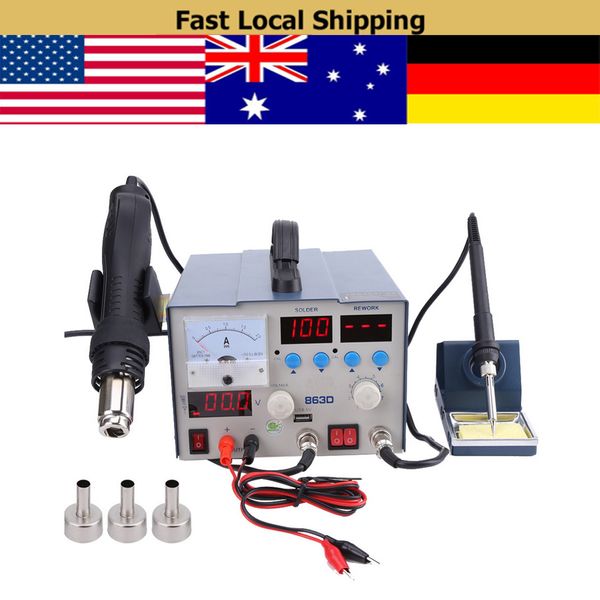 1 set 3 in 1 soldering station soldering rework station solder air gun power supply 110v 220v us eu plug
1 set 3 in 1 soldering station soldering rework station solder air gun power supply 110v 220v us eu plug