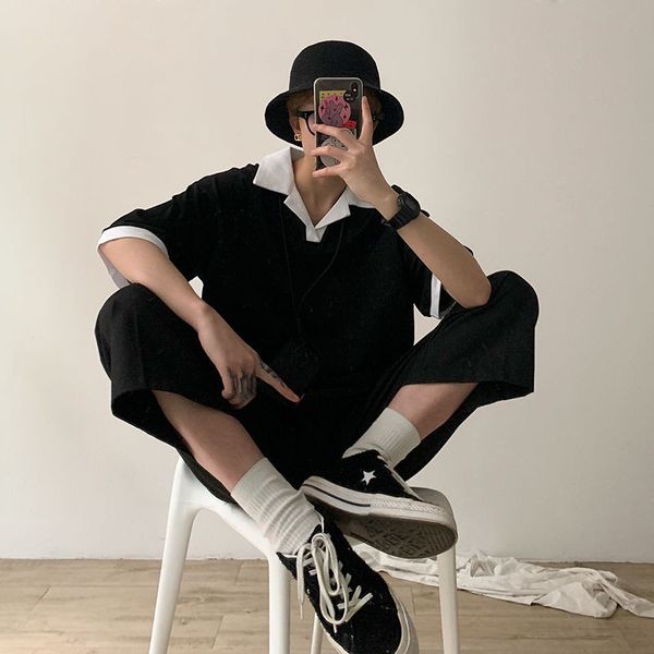 2020 summer men's pure cotton clothes tshirt lapel collar fashion trend t shirt streetwear white/black color t-shirt size m-2xl
2020 summer men's pure cotton clothes tshirt lapel collar fashion trend t shirt streetwear white/black color t-shirt size m-2xl