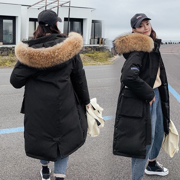 2019 winter new style korean-style long cotton-padded clothes women's large fur collar cotton coat hooded thick cotton-padded ja, Blue;black
2019 winter new style korean-style long cotton-padded clothes women's large fur collar cotton coat hooded thick cotton-padded ja, Blue;black