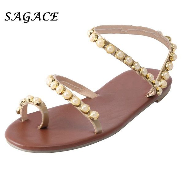 sagace shoes women strap flat heel sandals pearl casual flip flops beach sandals summer ladies flat large size shoes, Black
sagace shoes women strap flat heel sandals pearl casual flip flops beach sandals summer ladies flat large size shoes, Black