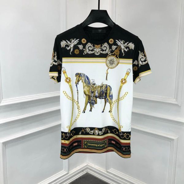 wb6127 fashion men's & tees 2020 runway luxury european design short print party style t-shirts men's clothing, White;black
wb6127 fashion men's & tees 2020 runway luxury european design short print party style t-shirts men's clothing, White;black