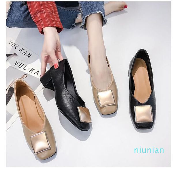 head high heels female thick with new spring models shallow mouth wild suede retro square buckle with spring single shoes, Black
head high heels female thick with new spring models shallow mouth wild suede retro square buckle with spring single shoes, Black