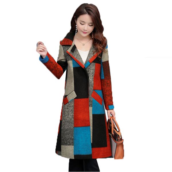 women woolen jacket 2019 winter color lattice long female wool blends woolen coat fashion slim fit long sleeve outerwear, Black
women woolen jacket 2019 winter color lattice long female wool blends woolen coat fashion slim fit long sleeve outerwear, Black