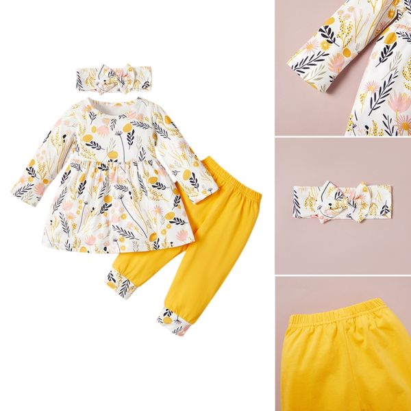 spring and autumn baby's set three piece long sleeved trousers hair band girls cute floral print dress pants comfortable, White
spring and autumn baby's set three piece long sleeved trousers hair band girls cute floral print dress pants comfortable, White