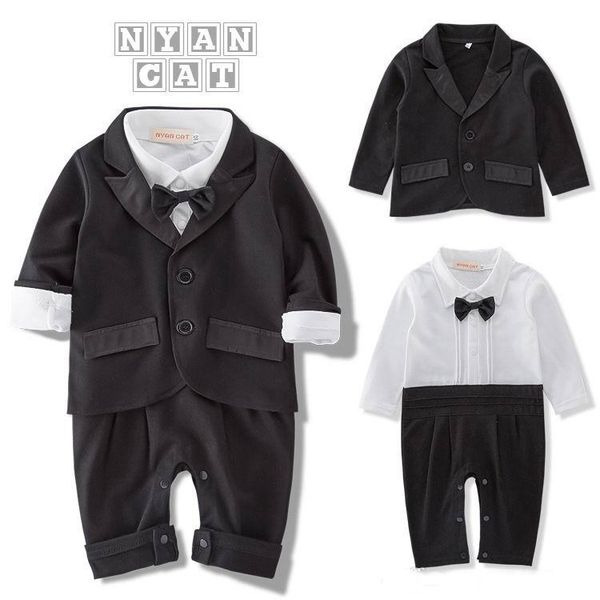 spring autumn new baby boys rompers gentlemen bow tie long sleeve one piece jumpsuits +black coat infant clothes, White
spring autumn new baby boys rompers gentlemen bow tie long sleeve one piece jumpsuits +black coat infant clothes, White