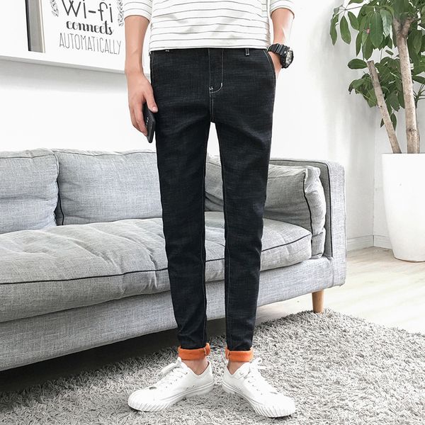 classic warm jeans for men black blue stretch denim pants slim male jeans fleece men winter thick trousers
classic warm jeans for men black blue stretch denim pants slim male jeans fleece men winter thick trousers