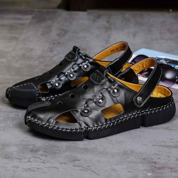 genuine leather designer riveted sports sandals luxury diamond brand male and women's leisure sandals fashion leather outdoor beach man, Black
genuine leather designer riveted sports sandals luxury diamond brand male and women's leisure sandals fashion leather outdoor beach man, Black