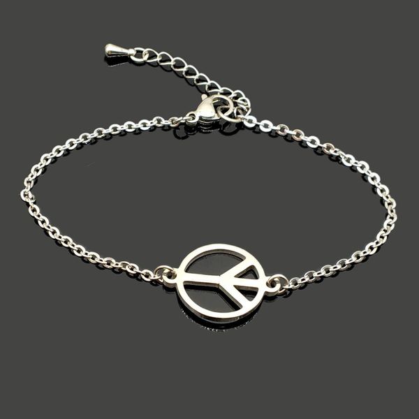 peace stainless steel charm bracelet stainless steel peace sign pendant chain bracelet for women girl, Golden;silver
peace stainless steel charm bracelet stainless steel peace sign pendant chain bracelet for women girl, Golden;silver