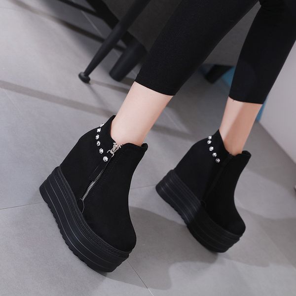 round toe high heel boots leather booties bootee woman 2019 winter shoes women luxury designer clogs platform low heels booties, Black
round toe high heel boots leather booties bootee woman 2019 winter shoes women luxury designer clogs platform low heels booties, Black