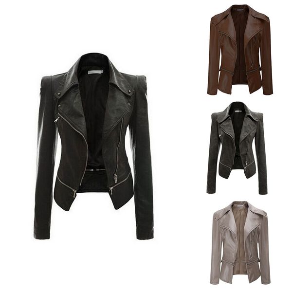 2019 casual outfit ladies women's pu leather jacket new turn-down collar coat zip up biker motorcycle outerwear jackets, Black
2019 casual outfit ladies women's pu leather jacket new turn-down collar coat zip up biker motorcycle outerwear jackets, Black