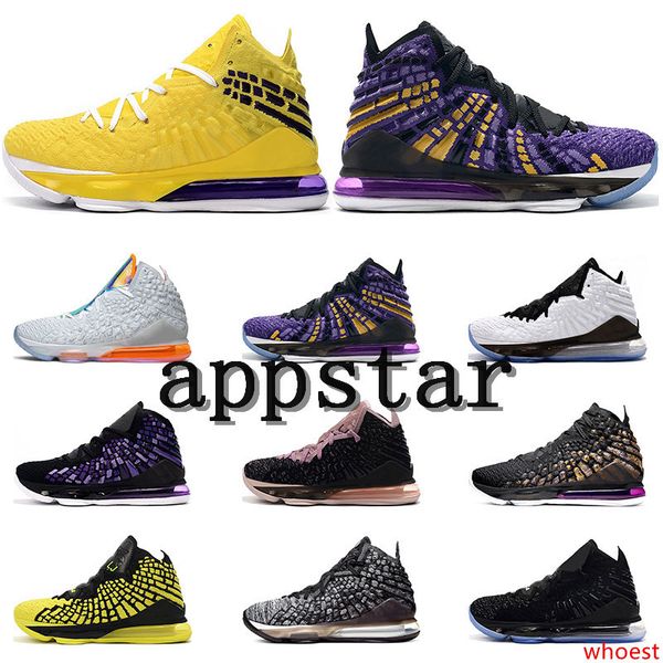 2019 new lebron 17 men basketball shoes black white future air lakers yellow purple white trainers athletic sneakers sports size 7-12
2019 new lebron 17 men basketball shoes black white future air lakers yellow purple white trainers athletic sneakers sports size 7-12