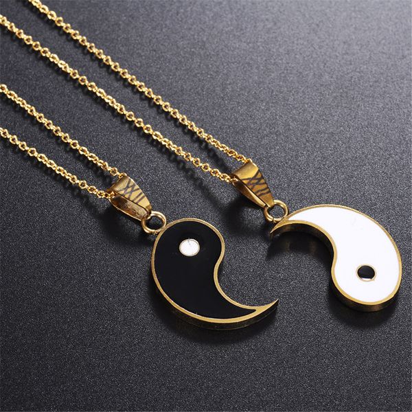 matching 2 pieces stainless steel yin yang pendant puzzle piece necklace birthday jewlery gifts for couple or friends bff, Silver
matching 2 pieces stainless steel yin yang pendant puzzle piece necklace birthday jewlery gifts for couple or friends bff, Silver