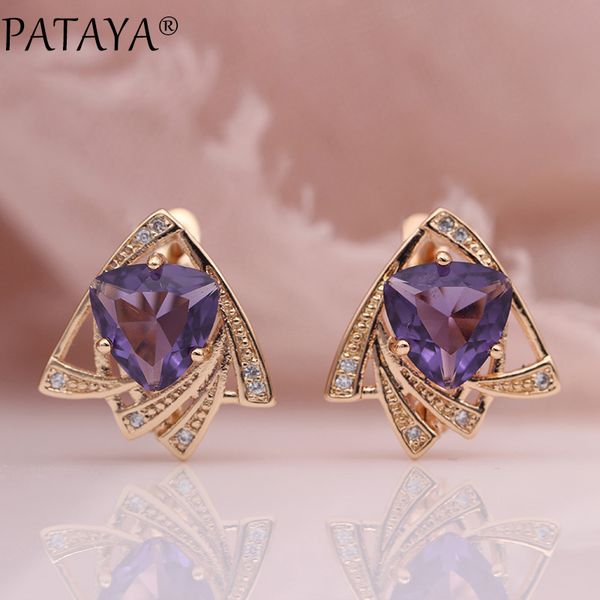PATAYA New Snow Blue Triangle Earrings Women Wedding Fashion Unique Jewelry 585 Rose Gold Cubic Zircon Dangle Earrings 11 Colors
PATAYA New Snow Blue Triangle Earrings Women Wedding Fashion Unique Jewelry 585 Rose Gold Cubic Zircon Dangle Earrings 11 Colors