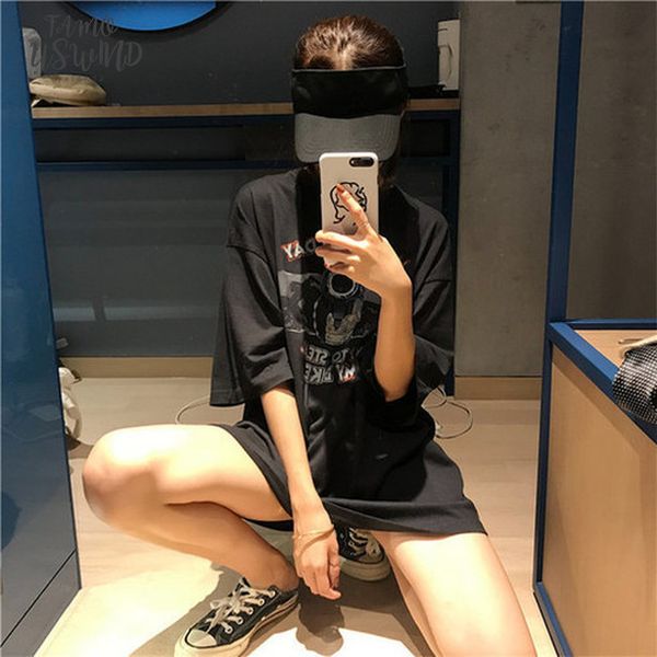 long v neck design letter printed vintage cotton o neck 2020 summer spriing black fashion all match female women t shirts, White
long v neck design letter printed vintage cotton o neck 2020 summer spriing black fashion all match female women t shirts, White