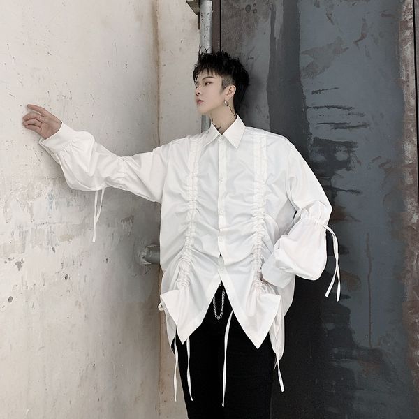 mixcubic 2020 summer korean style personalized drawstring design shirts men casual loose drawstring shirts -xl, White;black
mixcubic 2020 summer korean style personalized drawstring design shirts men casual loose drawstring shirts -xl, White;black