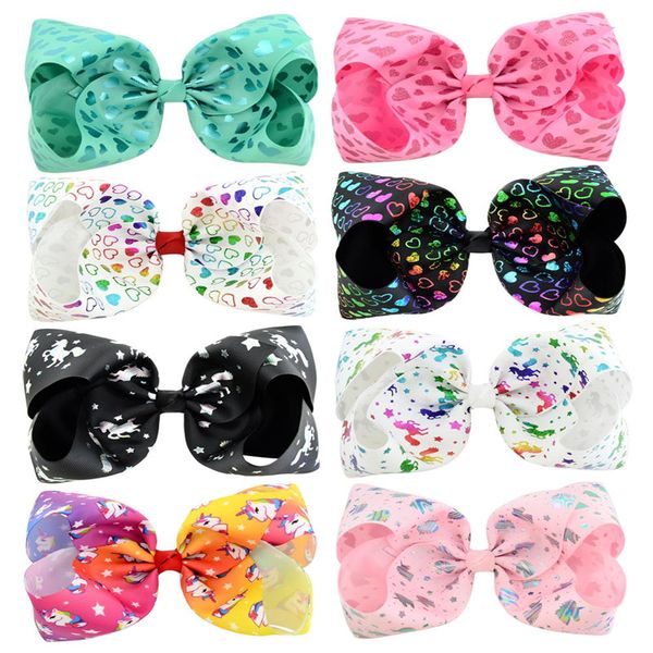 8" jojo clip rainbow heart print hair bows with clips for kids girls colorful hairpins handmade hair accessories, Slivery;white
8" jojo clip rainbow heart print hair bows with clips for kids girls colorful hairpins handmade hair accessories, Slivery;white