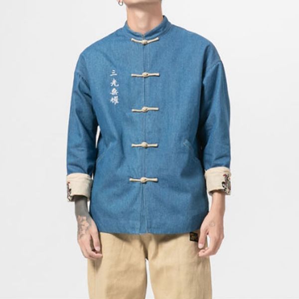 autumn winter men fall fashion chinese pattern embroidery denim jacket streetwear hip hop casual jeans coat overcoat, Tan;black
autumn winter men fall fashion chinese pattern embroidery denim jacket streetwear hip hop casual jeans coat overcoat, Tan;black