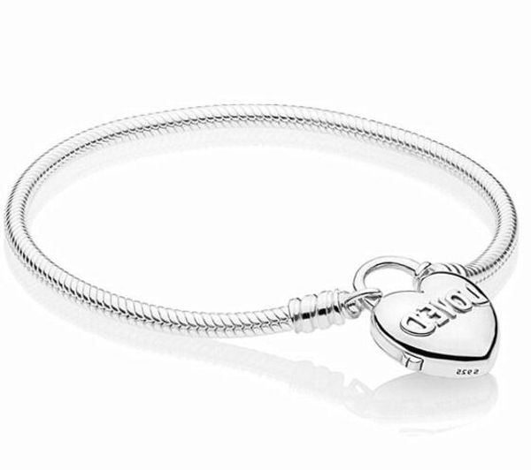 authentic 100% 925 sterling silver you are loved heart padlock pan bracelet snake chain for women bangle luxury jewelry, Black
authentic 100% 925 sterling silver you are loved heart padlock pan bracelet snake chain for women bangle luxury jewelry, Black