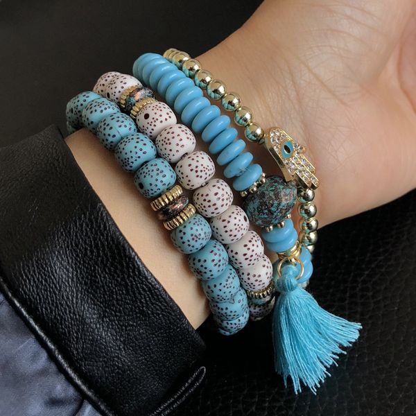 new bohemia bracelet set for women boho personality wood beads tassel eye charm bracelet bransoletki damskie accesorios mujer, Black
new bohemia bracelet set for women boho personality wood beads tassel eye charm bracelet bransoletki damskie accesorios mujer, Black