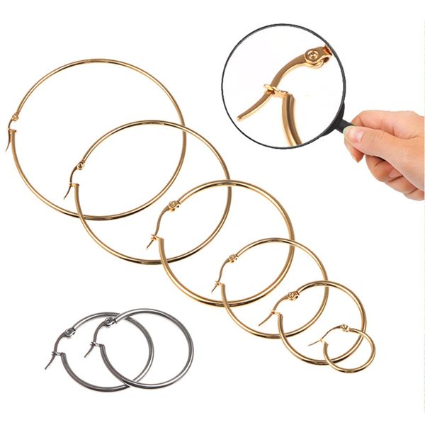 women golden/silvery earrings stainless steel large big circle smooth simple exaggeration personality wild jewelry, Silver
women golden/silvery earrings stainless steel large big circle smooth simple exaggeration personality wild jewelry, Silver
