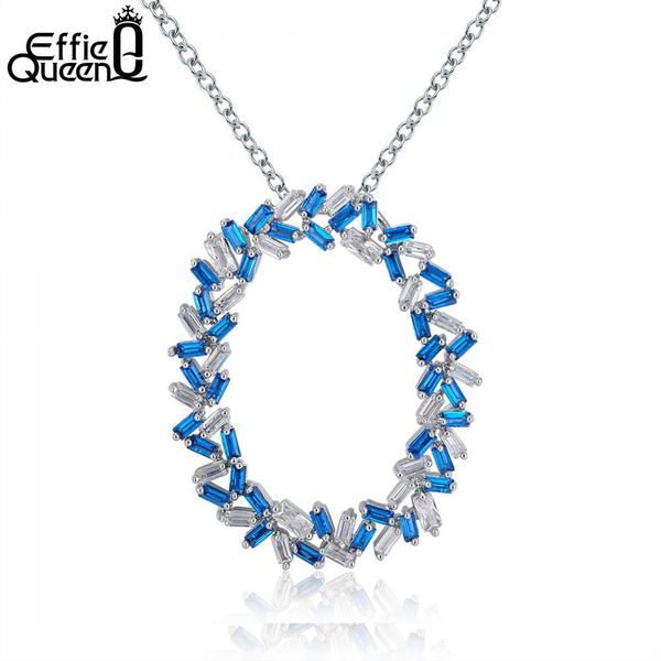 effie queen trendy style cubic zirconia chain necklaces & pendants blue color fashion crystal wedding jewelry for women don134, Silver 
effie queen trendy style cubic zirconia chain necklaces & pendants blue color fashion crystal wedding jewelry for women don134, Silver