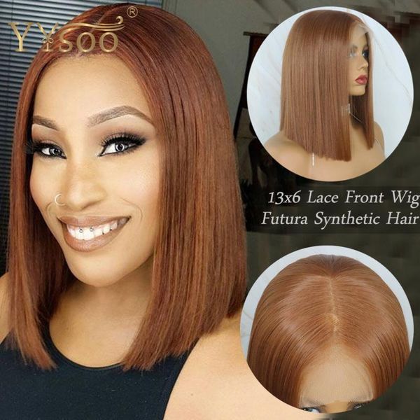 yysoo short 13x6 silky straight #30 color futura synthetic hair lace front wigs for women glueless bob cut wig heat resistant, Black
yysoo short 13x6 silky straight #30 color futura synthetic hair lace front wigs for women glueless bob cut wig heat resistant, Black
