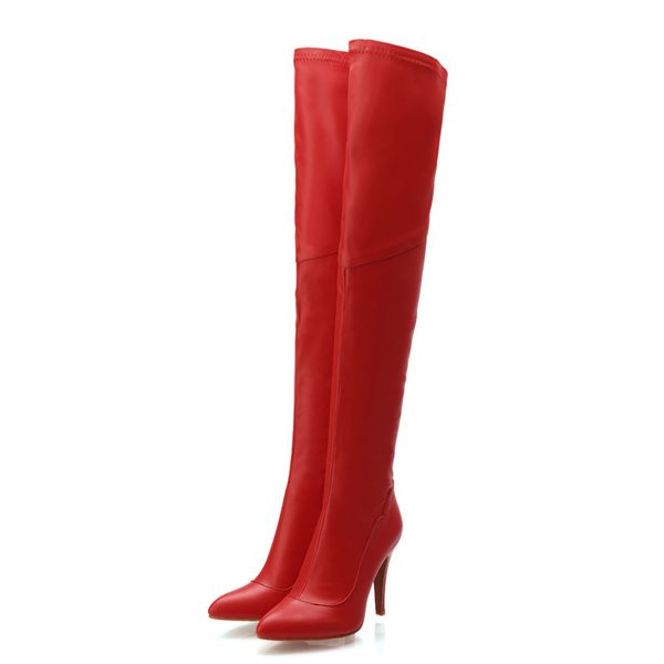 new slim women thigh boots high heels women over the knee boots pointed women shoes pole dance boots, Black
new slim women thigh boots high heels women over the knee boots pointed women shoes pole dance boots, Black