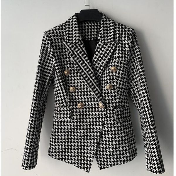 suit jacket women vintage england style elegant plaid blazer female runway designer slim chic 2020 autumn winter coat, White;black
suit jacket women vintage england style elegant plaid blazer female runway designer slim chic 2020 autumn winter coat, White;black