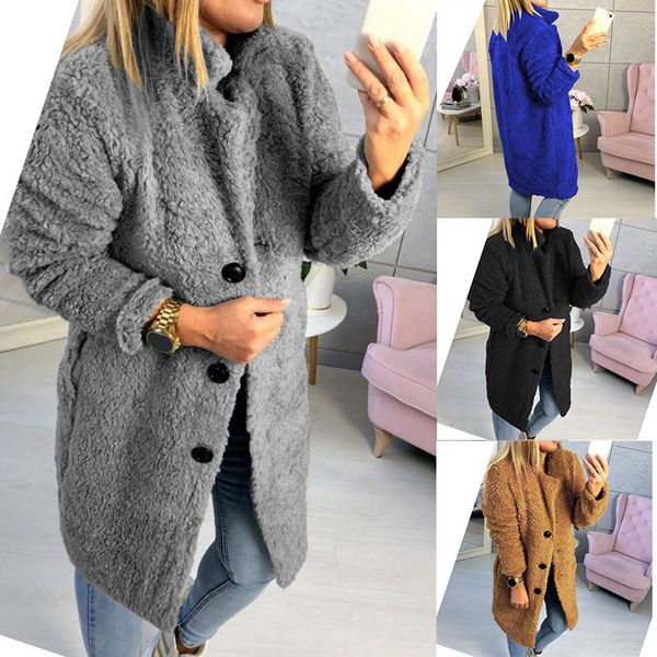 women faux fur long jacket female winter single breasted thick warm solid coat fleece soft long outerwear t190919, Black;brown
women faux fur long jacket female winter single breasted thick warm solid coat fleece soft long outerwear t190919, Black;brown
