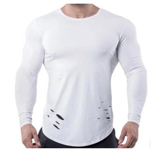men's t-shirts autumn fashion cotton pure color round collar broken hole breathable long sleeve t-shirt hip hop outdoor sport, White;black
men's t-shirts autumn fashion cotton pure color round collar broken hole breathable long sleeve t-shirt hip hop outdoor sport, White;black