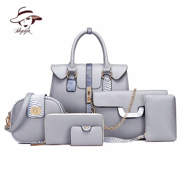 2019 fashion 6pcs set pu leather women messenger shoulder bags chains cat lock ladies solid handbags clutch bag bolsa
2019 fashion 6pcs set pu leather women messenger shoulder bags chains cat lock ladies solid handbags clutch bag bolsa