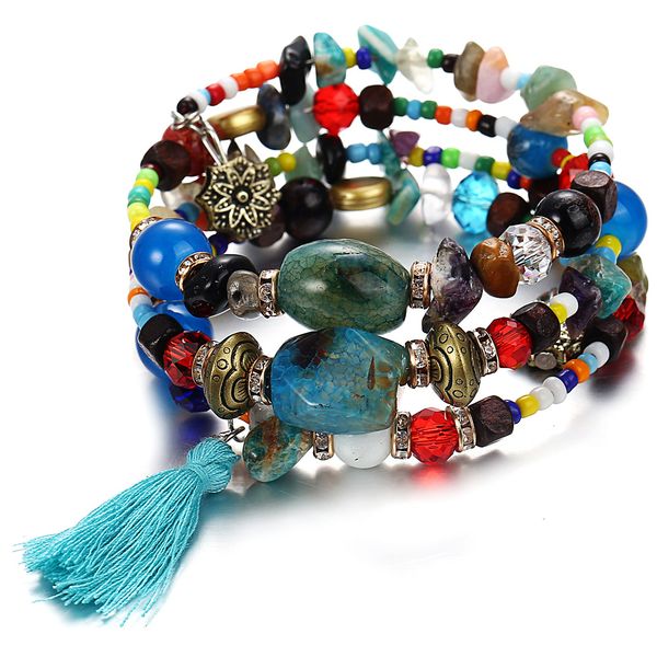 cr jewelry european and american bracelet antique natural imitation stone beads multi-layer winding bangle bracelet, Golden;silver
cr jewelry european and american bracelet antique natural imitation stone beads multi-layer winding bangle bracelet, Golden;silver